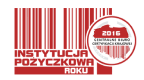 logo w kształcie kodu kreskowego z napisem instytucja pożyczkowa roku